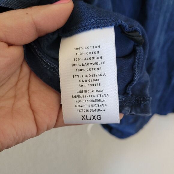 Anthropologie Eri + Ali Tank Top Xl Crochet Trim Tunic Racerback Blue Boho Flowy - Picture 2 of 8